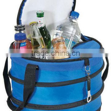 High capacity and solid color fortable insulated round cooler bag