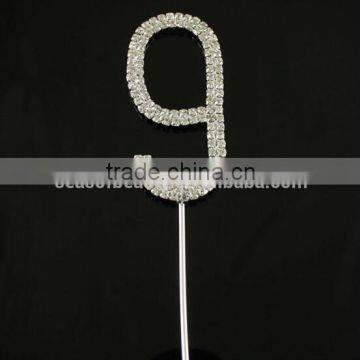 Top Quality Number 9 Wedding Crystal Rhinestone Cake Topper