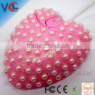 Heart-shaped diamond optical mouse diamond mouse gift crystal mouse