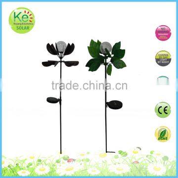 Metal windmill with glass ball color changing led garden light