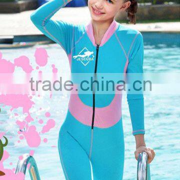 Long Sleeve Blue Diving Rash Guard Women's Blue Full Bikini Women's Blue Wetsuit for Diving