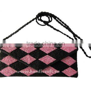 Handmade circle beaded wallet