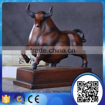 Wholesale antique wood carved style resin bull statue,resin cow statue,resin cattle statue