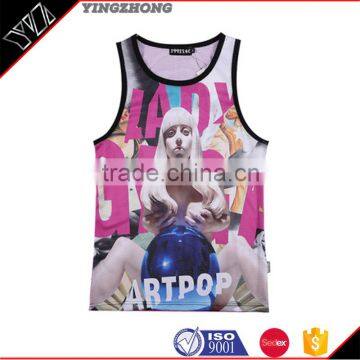 Wholesale 100% cotton custom printed mens vest