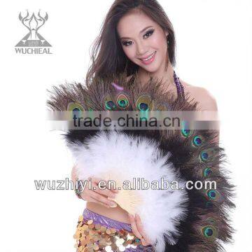 2014 Belly Dancing Costumes Fan, Colourful Dancing Fan, Performance Peacock Feather Fan for Dancer (DJ1017-1)                        
                                                Quality Choice