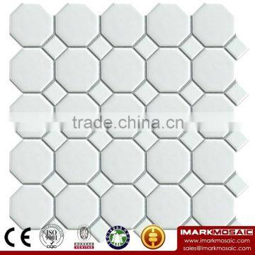 IMARK New Design White Color Octagon Mosaic Tile By Porcelain Mosaic Tile/House Decor Tile