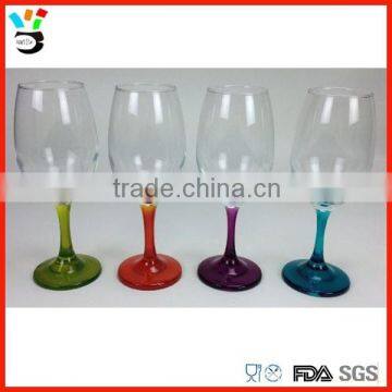 Clear Twilight Long Stem Tall 10.5oz Colored Bottom Wine Glass
