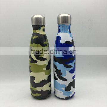 500ml Stainless steel bottle insulated bottle/ vacuum water drinking bottle camouflage air transfer