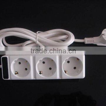 3gang european standard extension cord socket