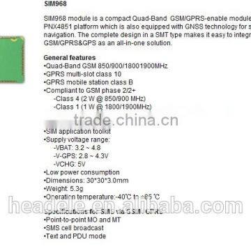 Wirelless Module GSM GPRS+GPS/GNSS modem SIM968 SIMCOM