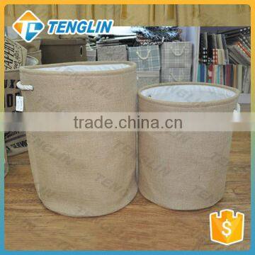 Set 2 round jute hamper basket wholesale