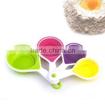 4-Piece Foldable Silicone Measuring Cups Set Of Kitchen Measuring Tools