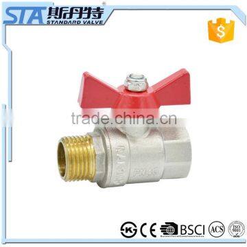 ART.1018 M/F Male to Female 1/2 3/4 1 inch NPT/BSP Threaded Butterfly Handle Brass Ball Valve DN15 DN20 DN25 importer in delhi