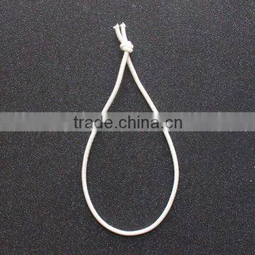 white elastic rope with knot for hangtag