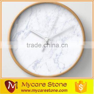 Selling well art craft polished surface marble clock