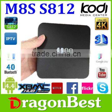 2015 Best M8s Android 4.4 unlocked TV Box Quad Core 2g8g XBMC 4k tv box set top box