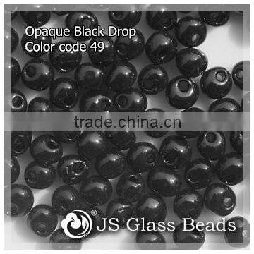 High Quality Fashion JS Glass Seed Beads - 49# 8/0 Opague Black Drop Beads For Garment & Jewelry