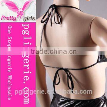 Newest Design Woman Bareness Sexy Genuine Leather Dress photo-6