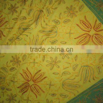 cotton embrodary on cotton sheet textile