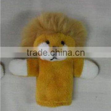 Lovely plush lion finger puppet, plush cute lion finger puppet