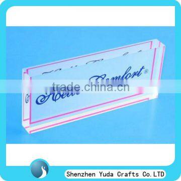 unique desktop engraved acrylic block for logo display sign display