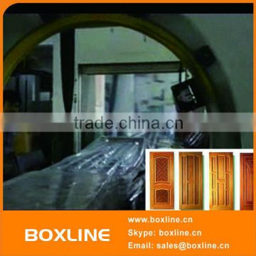 Automatic horizontal profile orbital wooden door wrapping machine