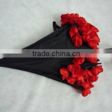 Romantic rose black umbrella