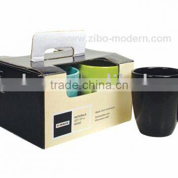 4pcs set of 12oz mugs in solid color in special designed window box