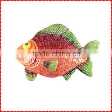 Red fish shaped ceramic craft wall hanging