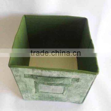 Foldable decorative fabric storage box with cardboard