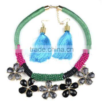 Colorful Necklace And Earrings Set Top Selling Gold Jewellery Designs Photos photo-4