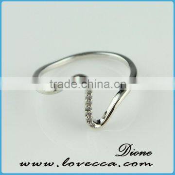 wholesale costume jewelry silver white gold zircon ring gold plated