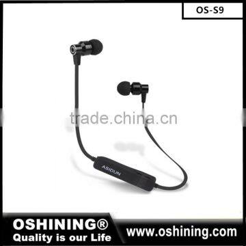 OS-S9 OEM sport relax safety noise cancelling best wireless bluetooth earbuds, stereo mini earphones 4.1