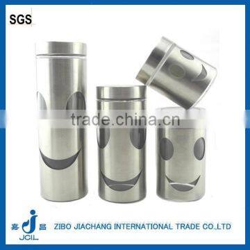 stainless steel coating glass jar for food storage tea coffee sugar canisters