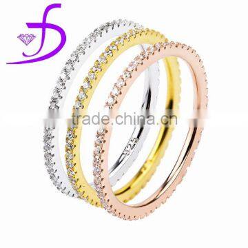 Fashion lady ring pave zircon ring in 925 sterling silver