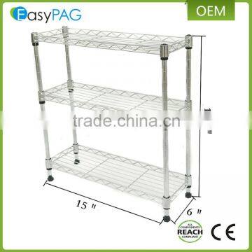 Top quality multifunction 3 tier any stop metal wire rack shelf