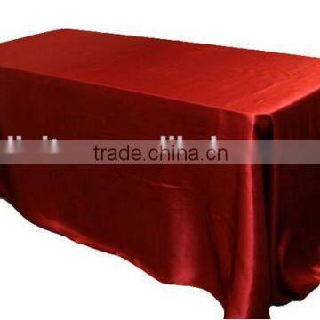 Rectangle Polyester Satin Table Cloth Table Skirt Overlay, Shining Satin Table Cloth