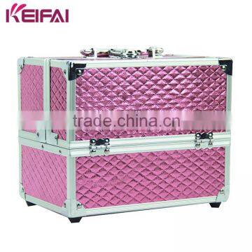 Factory Customizable Promotional Purple Pu Beauty Lockable Case For Cosmetic