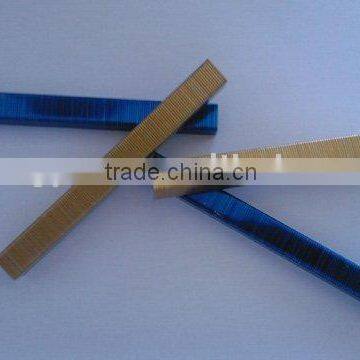 blue and golden glue coated fine wire staple