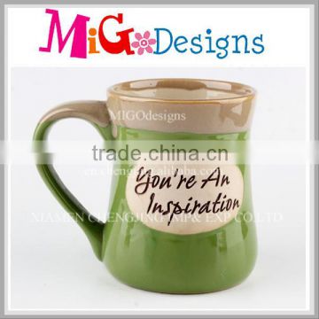 OEM Direct Sale Great Porcelain Coffee Mug Green Paint