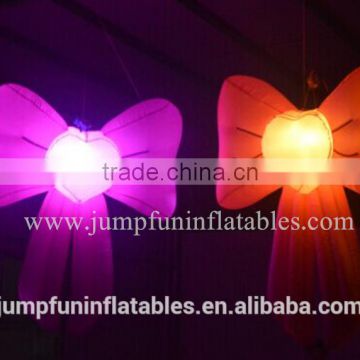 New designs Inflatable Lighting Bow hanging on roof for LED decoration