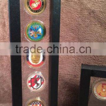 Challenge Coin Case - Five Coin Display, Challenge Coin Displays, Military Coin Display Cases