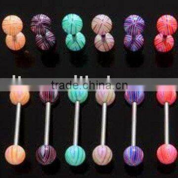 Charming colorful acrylic tongue jewelry Zelin body jewelry