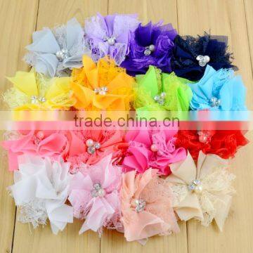 Fashion design exquisite handmade polyester tulle lace flower