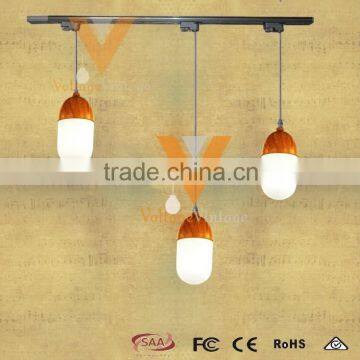 China Supplier Premium Vintage Pendant Lamp Glass WoodTrack Light New Decoration Hanging Lamp