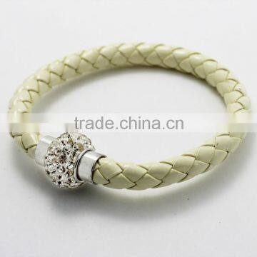 Mixed Colorful Customized Braided Leather Bracelet , Magnetic Buckle Leather Bracelet photo-2