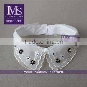 organza with gold thread embroidery ladies collar styles, beaded fashion women collar, detachable fur collars