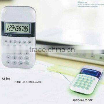 promotional gift flash night light 8 digital electronic calculator for students