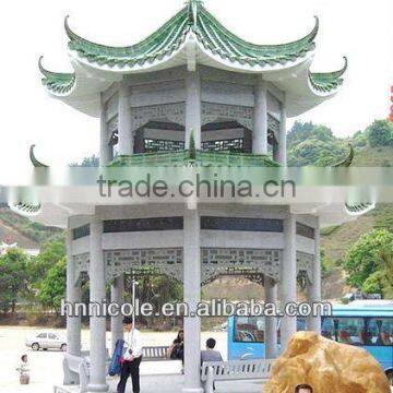 Antique Green Chinese Garden Pavilion