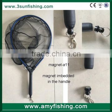 fishing nets magnet imbedded in the handle fly fishing landing net